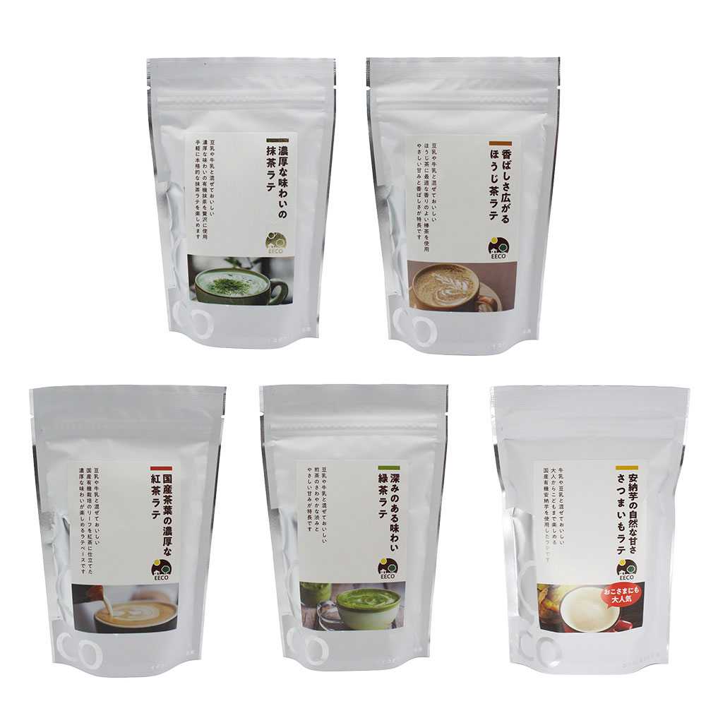 ティーラテパウダー | さつまいも・抹茶・ほうじ茶・和紅茶・緑茶 | 200g | 5個