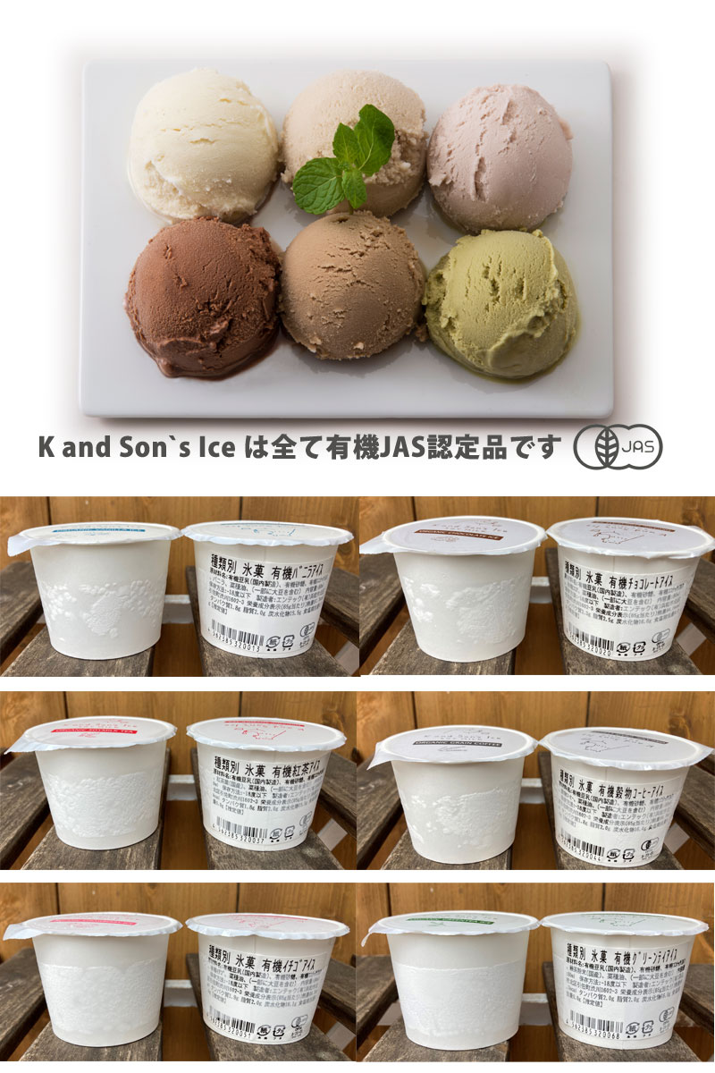【サンプル】オーガニック 豆乳 アイスクリーム / 80ml 6個 / K and Son's